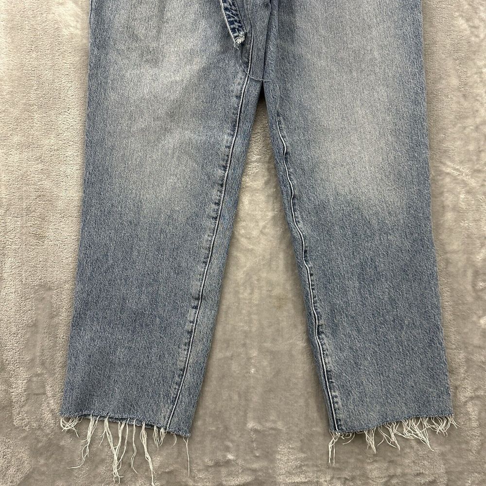 Abercrombie & Fitch Jeans Women 25 Blue Ultra High Rise Paper Bag Raw‎ Hem Mom - Picture 3 of 10